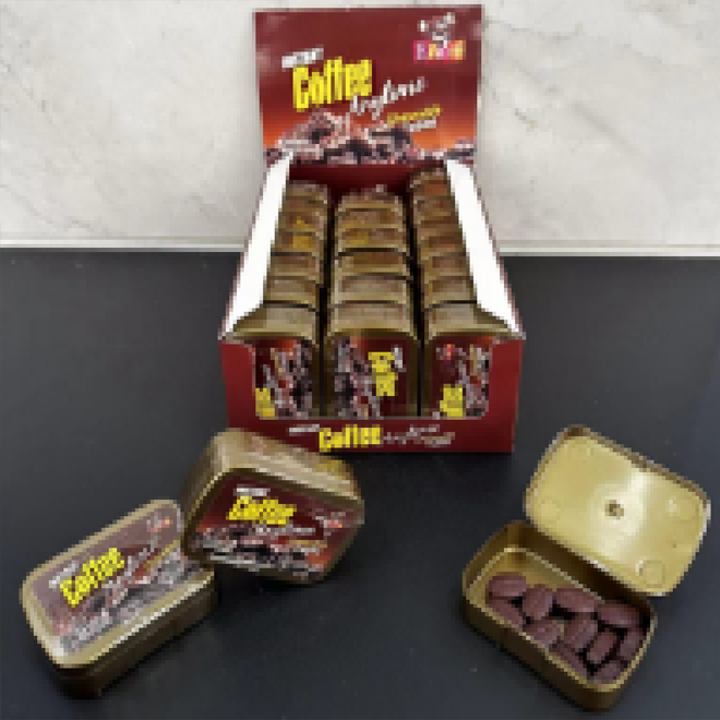 Square box coffee candy