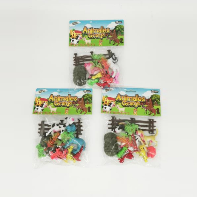Cartoon poultry set with 3 mixed designs